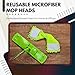 Green Direct Washable Microfiber Mop Head (3 Pack) - Microfiber Replacement Mop Pads 16 x 5.5 Inches for Cleaning of Wet or Dry Floors - Professional Home/Office Cleaning Supplies, Green Color