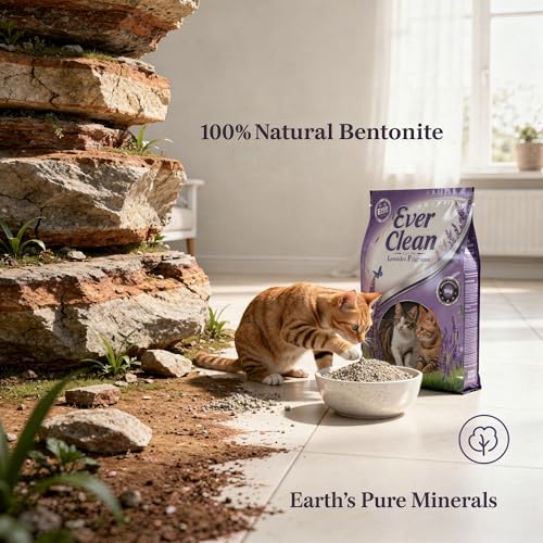 Image of Ever Clean Lavender Aroma Cat Litter - 5 KG Pack of 4 (Total-20 KG) | Super Fast Clumping, Fresh Floral Scent, 99% Dust-Free, Long-Lasting Odor Control