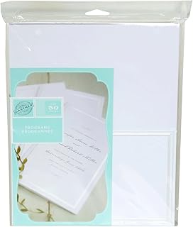 Gartner Studios Pearl White Bifold Wedding Program, Print at Home Progra...