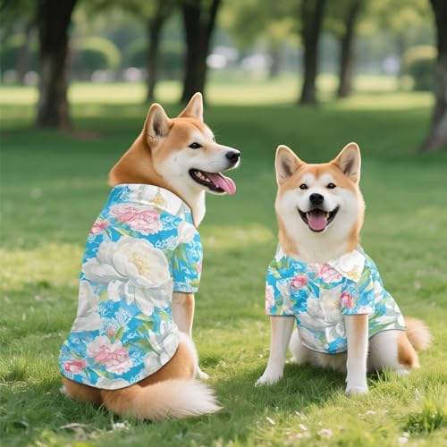 Disfraz hawaiano para perro con diseño Peonía blanca L miniatura 2