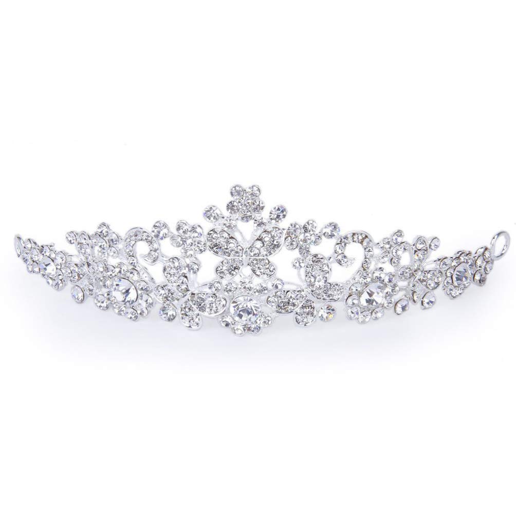 Mobestech Tiara de Plata Coronas Diadema de Cristal Princesa Rhinestone con Peines Novia Diademas Nupcial Boda Fiesta de Cumpleaños Accesorios para El Cabello Joyería para Mujeres Niñas