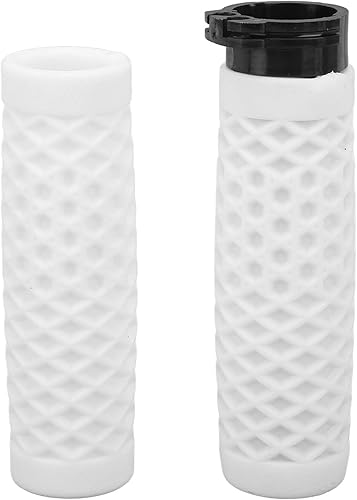 Miniatura 6 de Auto Parts, par de empuñadura de manillar de motocicleta de 0.984 in1.102 in, repuesto universal de agarre del acelerador (blanco)