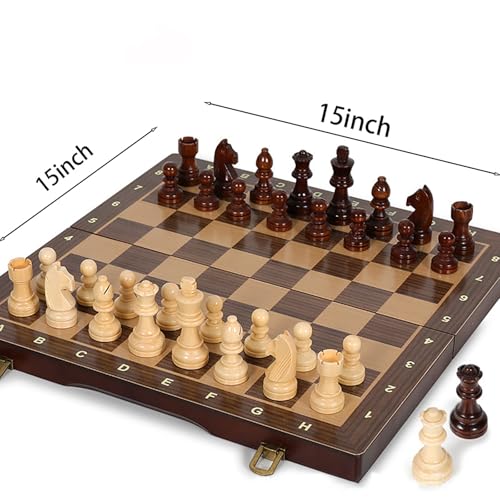 Set de Ajedrez Madera Magnético Plegable 15 Pulgadas miniatura 5