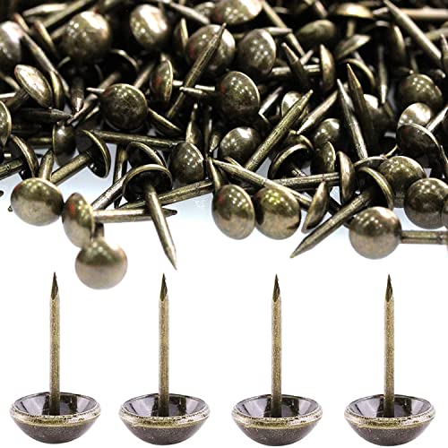 500 Pièces 7 X13 MM Clous de Tapissier, Basicon Robuste Bronze Clous Tapissier Décoratifs Clou Rétro DIY Clous d'Ameublement pour Meubles Canapés Fauteuils...