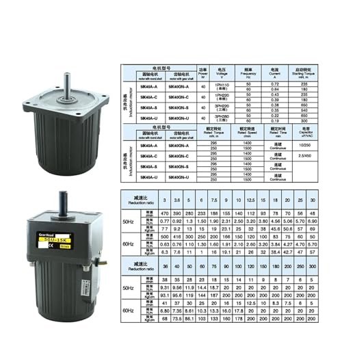 Moteur 110v monophasé 5IK40B8-C 40W avec variateur de vitesse 12mm - 5