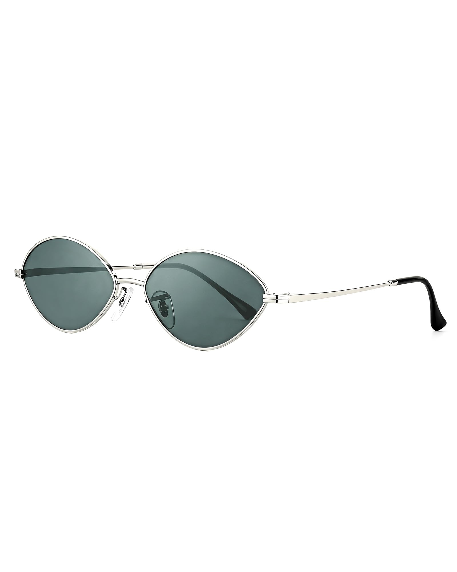 JIM HALO Vintage Oval Metal Sunglasses - Chic Cat Eye Style UV400 Protection Sun Glasses for Daily Outdoor