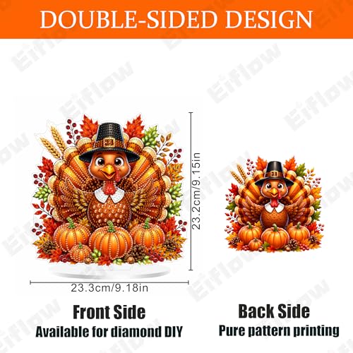 Kit de peinture diamant de Thanksgiving Eiflow avec support en acrylique - 4