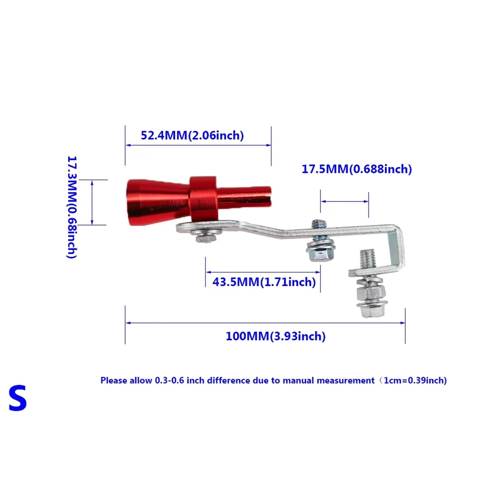 Wykończenie wydechowe Uniwersalny samochód Turbmuffler symulator dźwięku Auto Turbo Dźwięk gwizdek S/M/L/XL urządzenie do uzupełniania pojazdu Części wydechowe (niebieski)