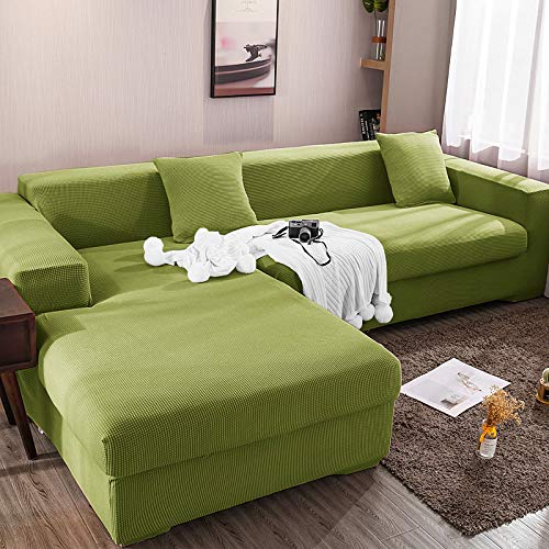Housse de canapé élastique en L pour un salon chaleureux et protégé en polyester