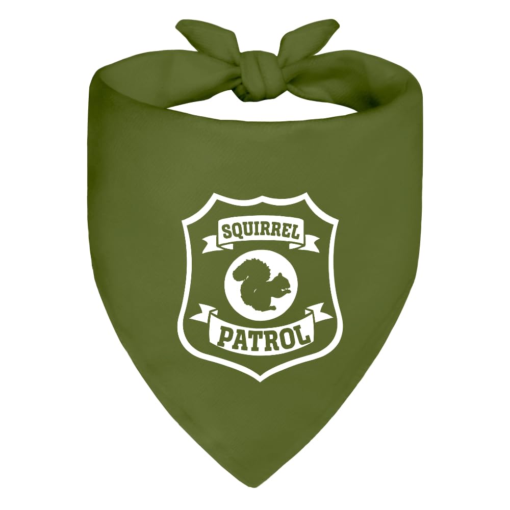 Bandana pour chien vert Squirrel Patrol - Pour le printemps et l'été - Accessoire pour les aventures en plein air, la randonnée, le camping, les voyages