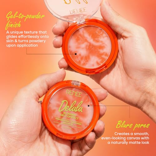 Image of RENEE Delulu Blurring Gel Compact | Matte Finish, Controls Excess Oil, Reduces Shine, Blurs Pores | With Jojoba Oil and Vitamin E, For All Skin Types | 5g