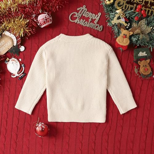 Baby Girl Boy Christmas Sweaters Cute Embroidery Long Sleeve Oversized Sweater Infant Toddler Xmas Outfits2