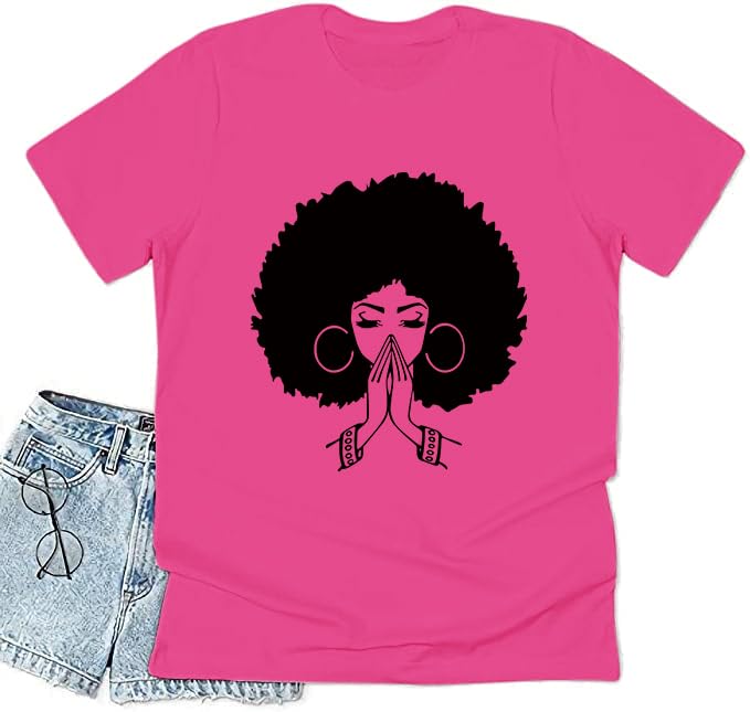 Image of Black History Shirts Black Graphic tees for Men and Women, Magic Fashion Afro American Natural Hair Vintage Melanin T-Shirts
