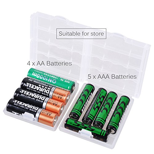 Keepow 12 Pcs Aa/Aaa Battery Storage Case Holder Box, Clear Color #TOP4