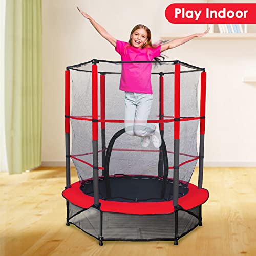 Veluoess 55" Trampolin für Kinder,Gartentrampolin und Outdoor Trampolin mit Sicherheitsnetz und Pad,Sporttrampolin,Indoor- und Outdoor-Aktivitätsübung Fitnessgeräte für Kinder ab 3 Jahren – Bild 5