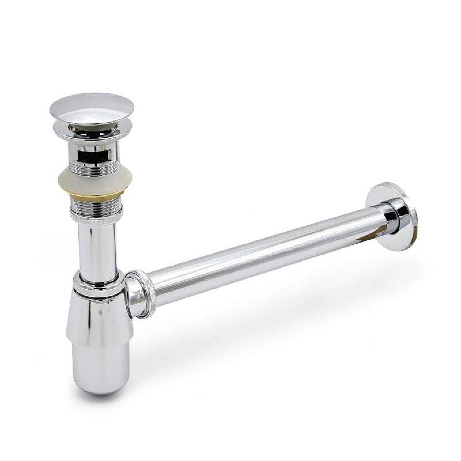 Sifon Lavabo con Válvula Click Clack Lavabo y Rebosadero,Tubo Flexible Desague Lavabo Fregadero,Kit de Desagüe Lavabo,Regulable en Altura Sifon Lavabo