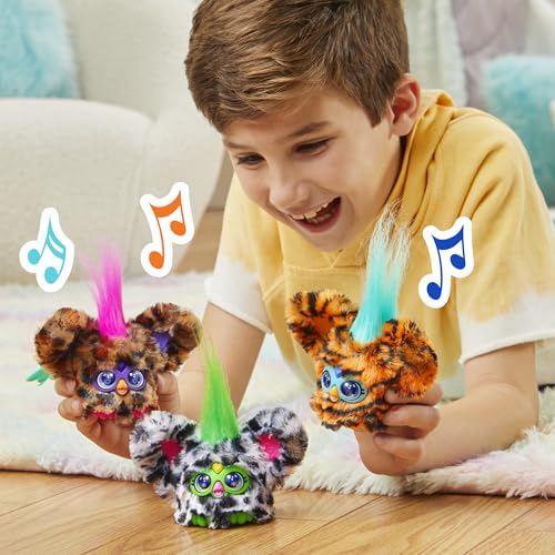 Image of Furby Furblets Chee-Chee Mini Friend, Electronic Plush Toys for Girls & Boys 6+, Cheetah Print, Speaks Furbish & Plays Music, Series 4