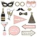 Fully Assembled 21st Birthday Photo Booth Props - Set of 30 - Pink & Gold Selfie Signs - 21st Party Supplies & Decorations - Cute Bday Designs with Real Glitter - Did We Mention No DIY