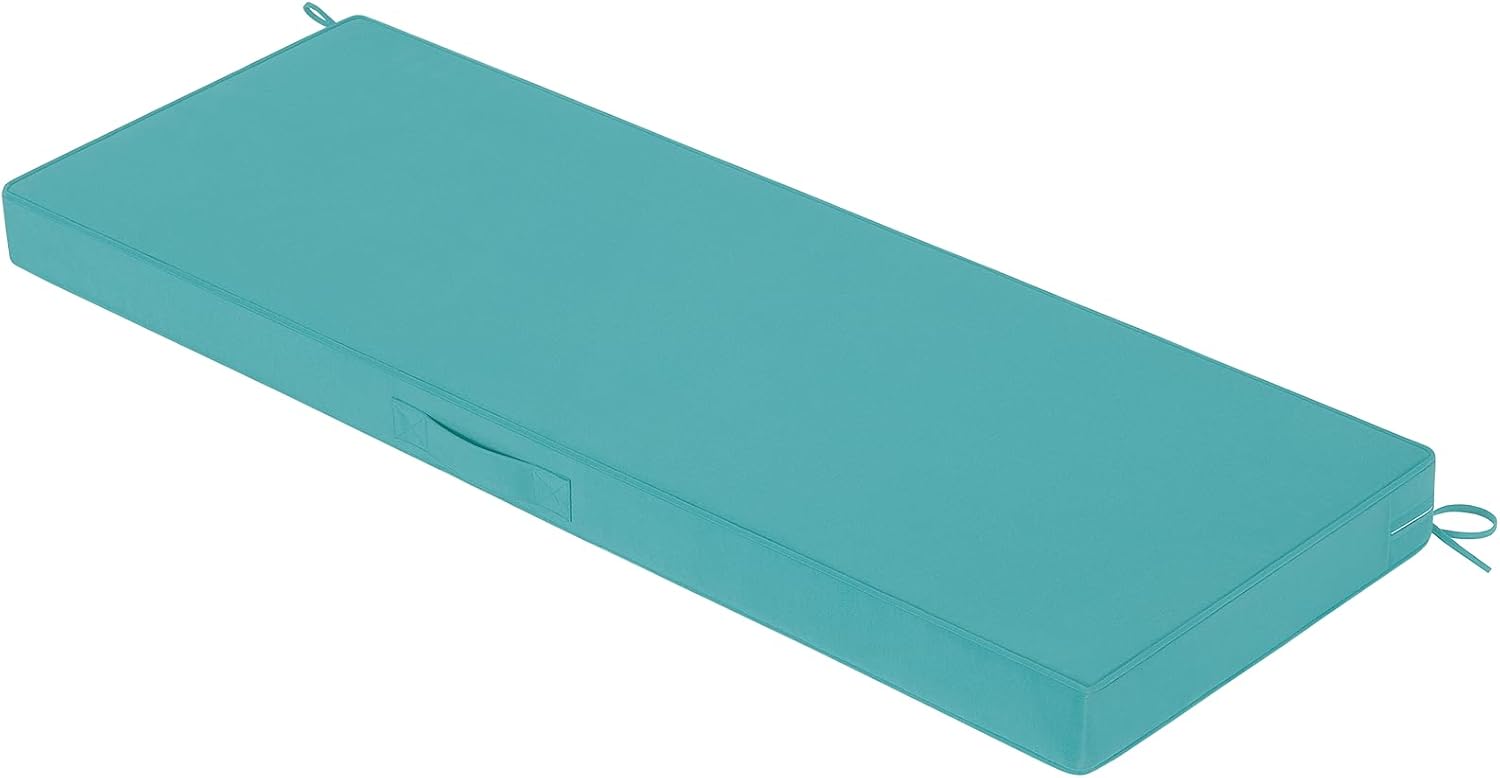 Outdoor Bench Cushion - 48" x 18" x 3" Bench Cushions for Outdoor Furniture, Non-Slip Outdoor Swing Cushions with Removable Cover, Patio Bench Cushion for Backyard Porch Settee (Teal)
