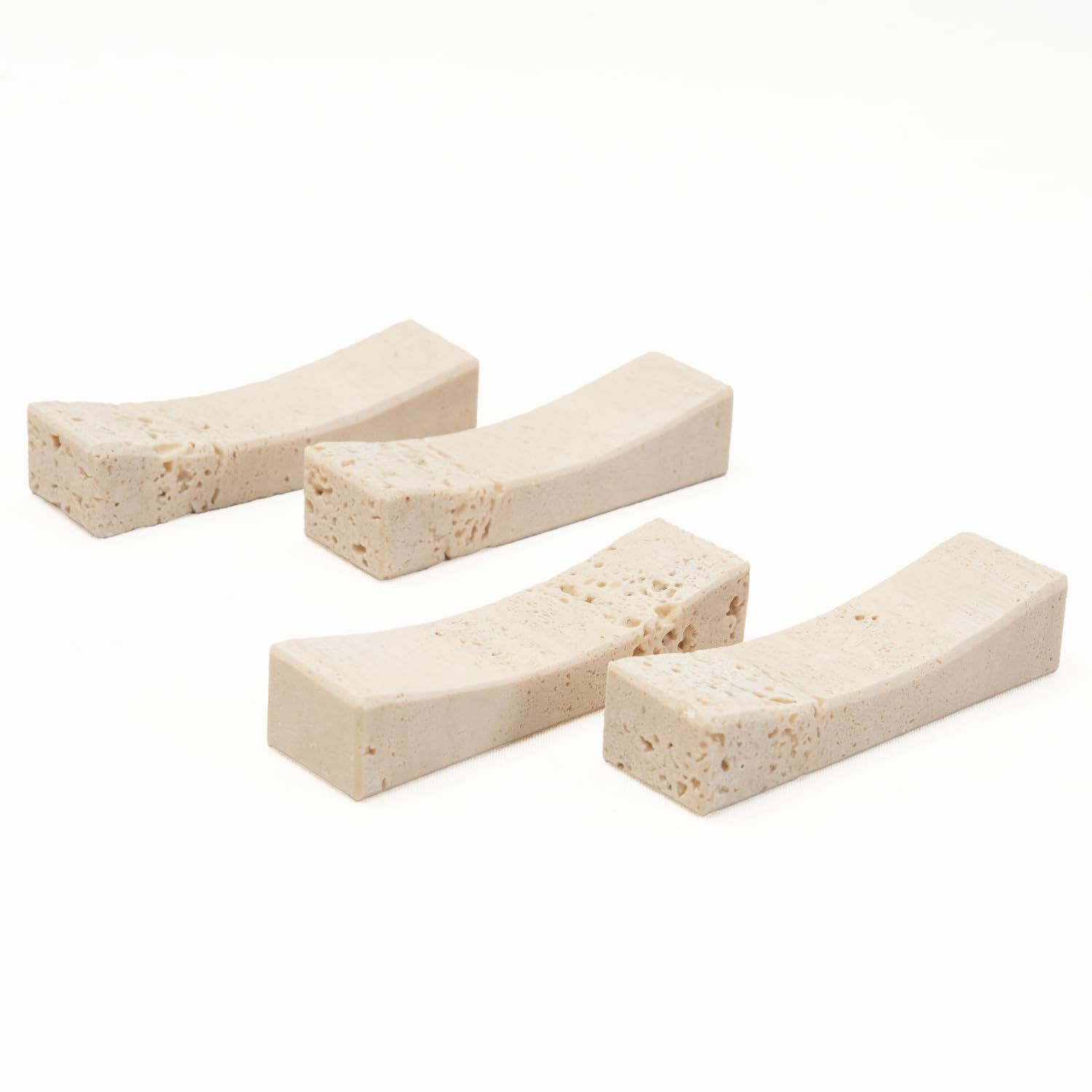 FORME STUDIO Poggia Bacchette in Marmo Travertino – Set 4 Pezzi Artigianali Made in Italy – Accessori tavola di Design – Minimalismo materico e Naturale – Idea Regalo raffinata