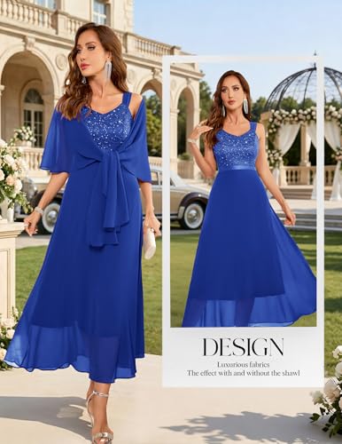 Image of BeryLove Summer Formal Wedding Guest Prom Dresses Sequin Cocktail Evening Lace Elegant Mother of The Bride Dress