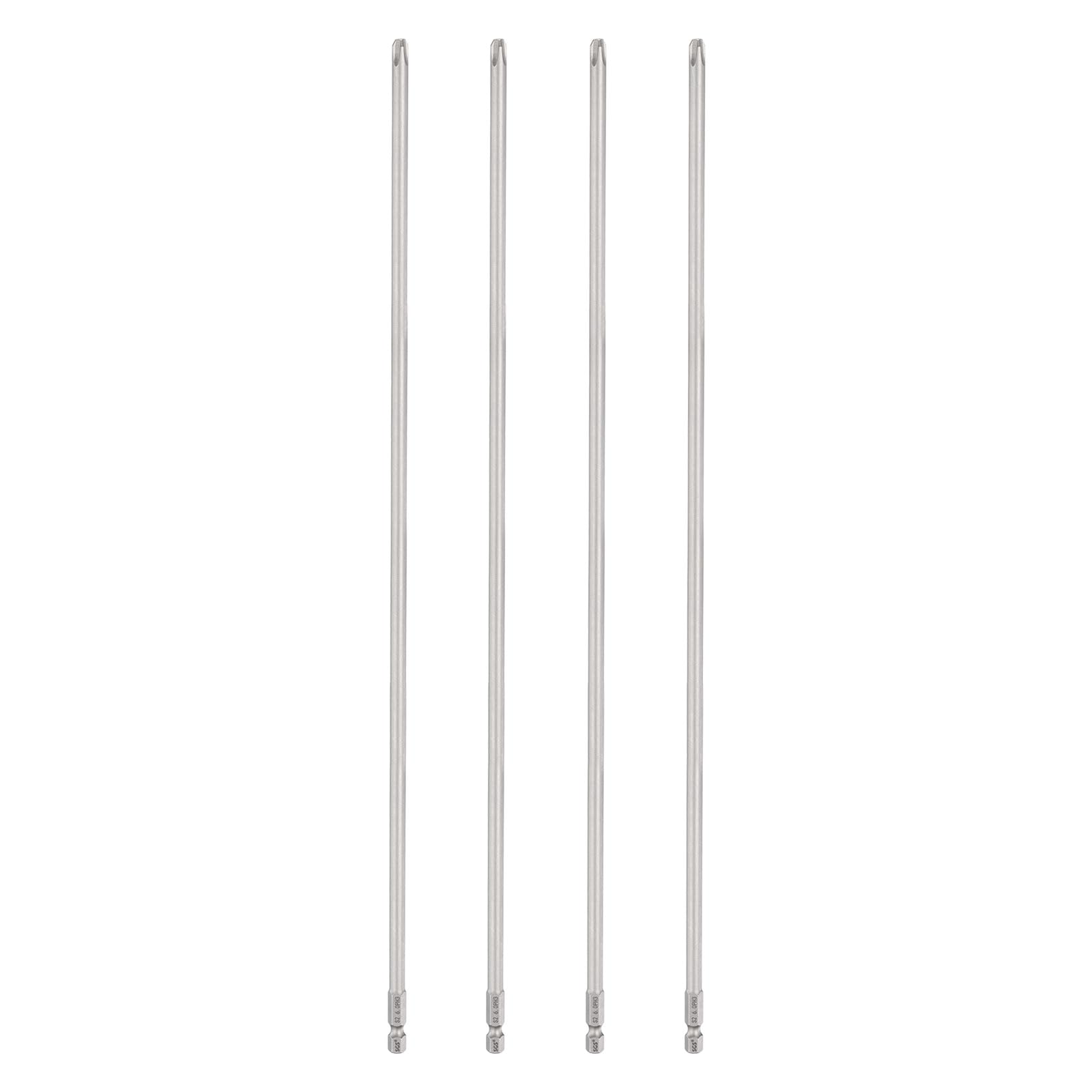sourcing map 4pcs #3 Phillips Screwdriver Bit PH3 1/4" Hex Shank, Gray — image 1