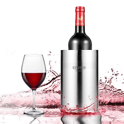 Wine Chiller Bucket, STUTUS Stainless Steel Double Wall White Wine Bottle Cooler Bucket, Insulated Champagne Beer Ice Bucket by STUTUS INNOVATIONS - Used condition - Image 3