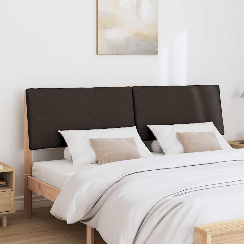 Wyściełany zagłówek, czarny, 180 cm, lite drewno sosnowe, obicie materiałowe, nowoczesne wzornictwo do sypialni, montaż na ścianie, trwały, łatwa pielęgnacja