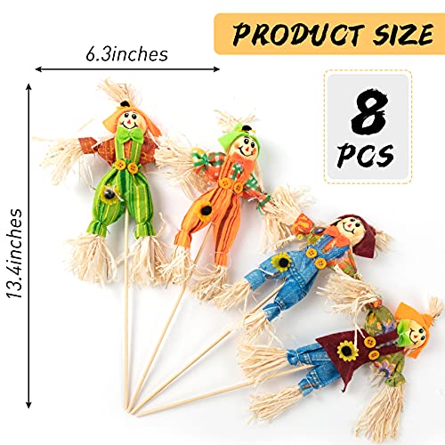 Zaugontw 8 Pcs Halloween Scarecrow Decoration Outdoor, Fall Harvest Scarecrow Decor, Standing Scarecrow Decorations For Garden, Home, School, Yard, Porch, Thanksgiving Décor #TOP5