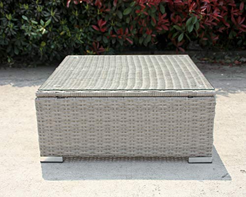 Enjoy Fit Polyrattan Lounge Sitzgruppe Gartenmöbel-Set Poly Rattan Garnitur 3 Sitzplätze, Modell Bali, Rattan: Hell-Grau… – Bild 6