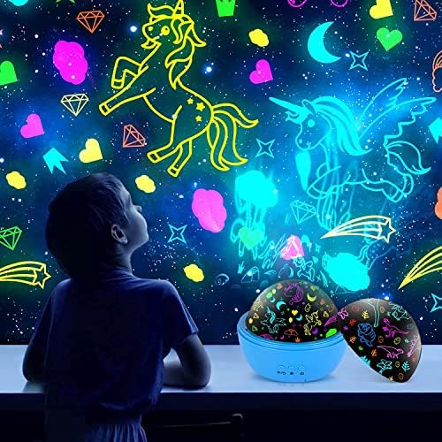 Kizmyee Dinosaur Toys, Dinosaur Projector Light for Kids, 2 in 1 Unicorn Projector Night Light , Xmas Stocking Fillers Birthday Dinosaur Unicorn Gifts for 3-10 Year Old Boys Girls