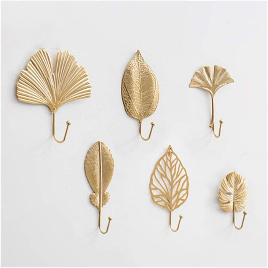 Wall-Mounted Coat Rack Leaf Hooks, Wall Mounted Coat Hooks for Hanging Keys Coats Hats Towels Single Coat Hooks Can Be Used for Bedroom Entrances Living Rooms Offices Etc. Coat Rack Hooks