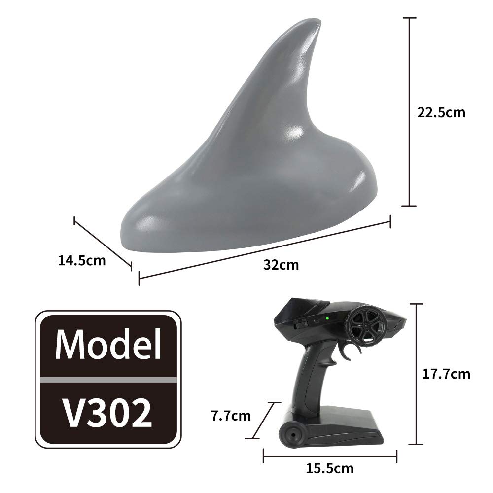 HUIOP V302 RC Boat con simulación Shark Fin Head 15km / h Electric Racing Boat para Piscinas 2.4G Remote Control Spoof Toy