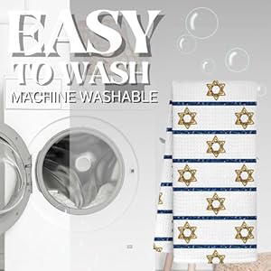 InnoBeta Hanukkah Jewish Gifts Jewish Star Kitchen Towel 2 Pack 16×24 in Microfiber Dish Tea Towel Hand Towel Gifts with Hanukkah Jewish Design