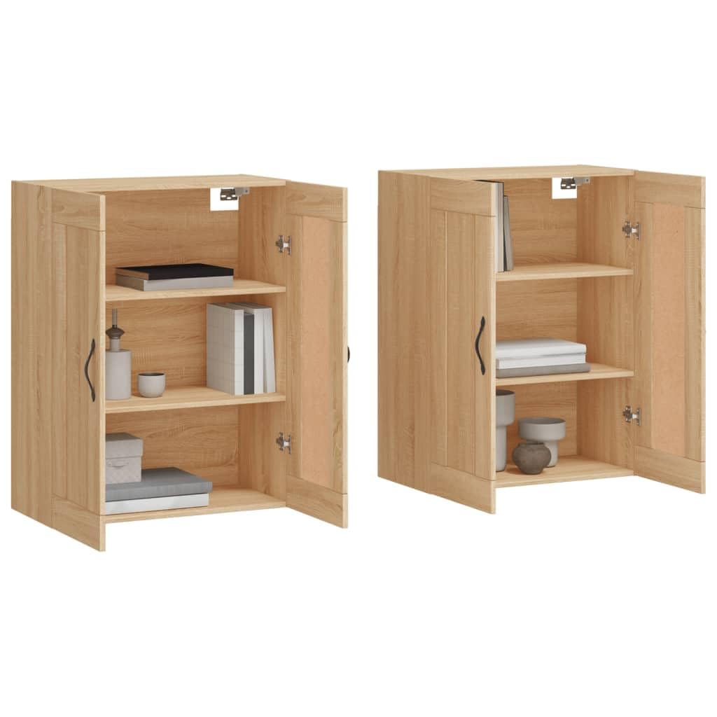 Set di 2 armadi da parete in rovere Sonoma, 69,5 x 34 x 90 cm, in