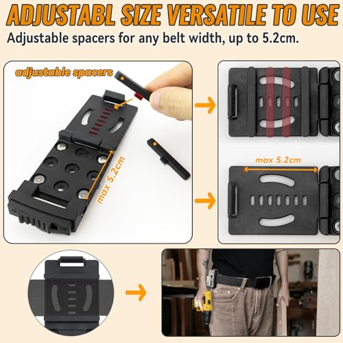 otuiaim Clip-on Werkzeug Gürtelclip - Clip-on Werkzeuggürtelhalter, 304 Edelstahl Werkzeugclips für Haken Clips Werkzeuge, für Akkubohrer, Schlagschrauber, Nagler, Maßband