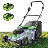 40V Cordless Lawn Mower, 17" Walk Behind Electric 4.0 Ah Battery Powered Lawnmower, 6 Adjustable Cutting Heights, 50L Grass Bag, Brushless Motor, for Garden/Patio/Yard/Lawn