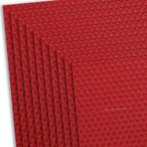 HOLSTEX Thermoform Sheet - (Basketweave Texture) - (.080 Thickness) - (8in x 12in Sheet) - (E.M.T. Red) - (10 Sheets) - for Holster Making, DIY Cosplay, Airsoft Armor