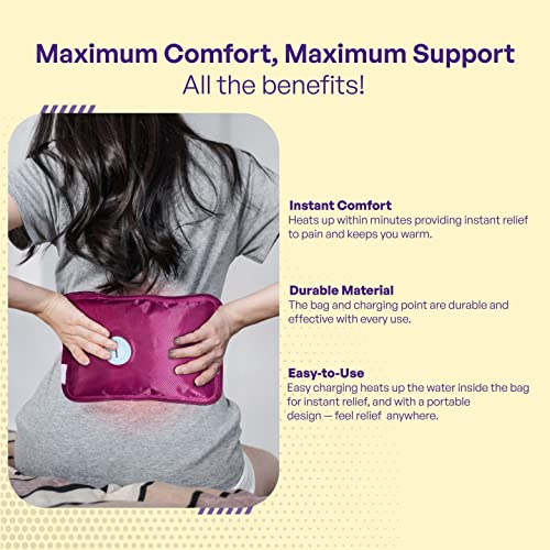 Image of Careforce - The Force Behind Your Health Electric Hot Water Bag Electric Heating Pad For Period Cramps Electric Hot Bags In Back,Neck,Shoulder & Full Body Electric Heating Bag -Pink