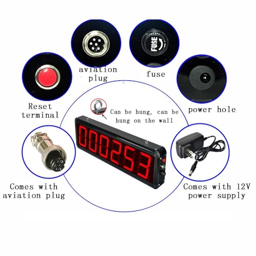 Contatore a sensore per Nastri trasportatori e conteggio visitatori, Display Digitale a LED a 6 cifre, Conta Fino a 999999, Ideale per conteggi su binari, Facile da Usare, 3 pol,3inch