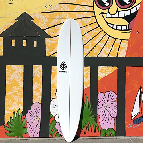Paragon Surfboards Retro Noserider Longboard | High-Performance & Fun Single Fin Long Board Surfboard for All Wave Conditions | 8'0 | 9'0 (White, 8'0" x 22" x 3")