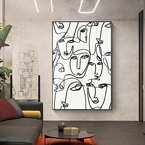 Figure dessin au trait impression sur toile de coton supérieure