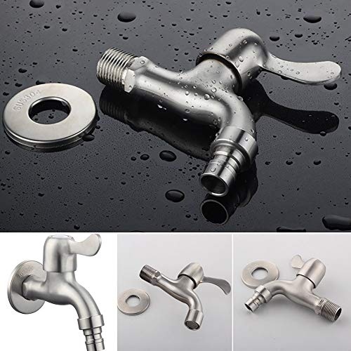 Robinet d'eau 1/2 acier inoxydable pour machine à laver et évier mural - 8