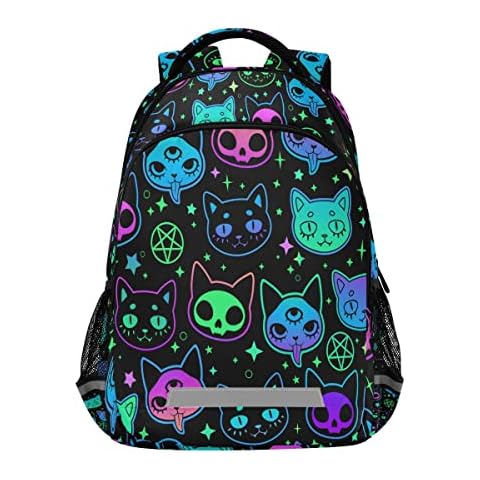 Cute Cat Witchcraft Moon Star Backpacks for Kids School Bag Student Backpack Bookbag for Boys Girls Casual Bag Cover