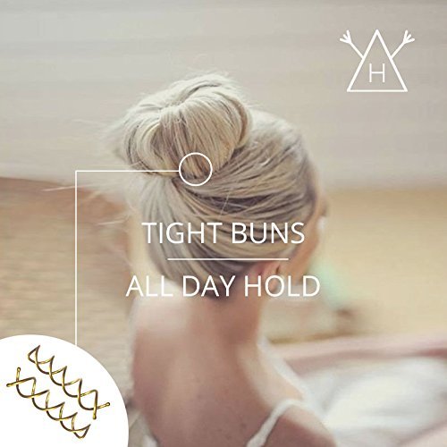 Hawwwy Spiral Spin Pins - 4 Pack Gold Spin Pins | Easy & Fast Non-Scratch Alloy Bun Maker Hair Pins for Buns Women Kids - Messy Bun Bobby Pins Gold Hair Accessories