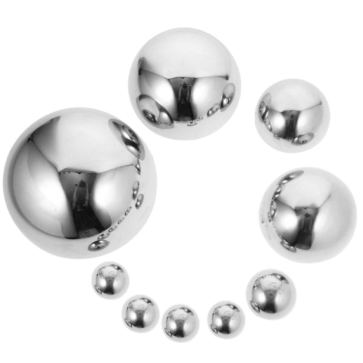 Sfera Ornamentale da Giardino in Acciaio Inox, 9 Pezzi, Specchio