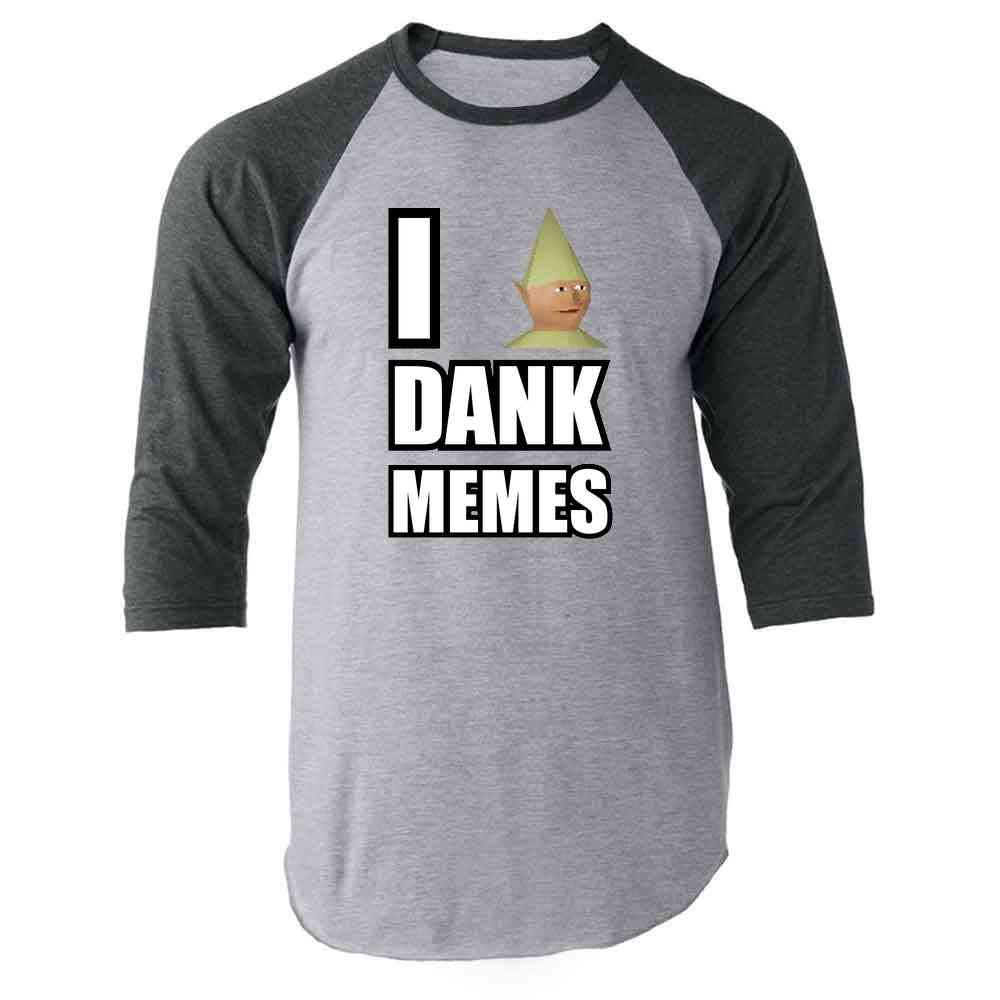 Gnome Child Dank Meme Funny Gray 2XL Raglan Baseball Tee Shirt