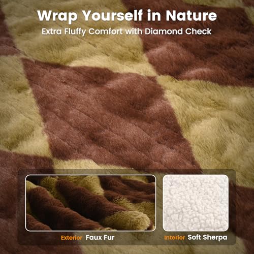 Bearhug Electric Blanket King Size 100" x 90", Dual Controller Heated Blanket, Faux Fur & Warm Sherpa, 10-Heat Levels & 1-12H Auto Off,ETL, Machine Washable
