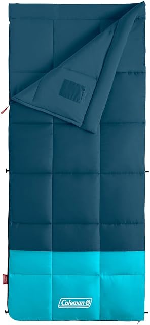 Coleman Kompact 20°F/30°F/40°F Sleeping Bag, Cool-Weather Adult Sleeping Bag with Heat Retention, Stuff Sack, & Snag-Free Zipper, Great for Camping, Sleepovers, Guests & More