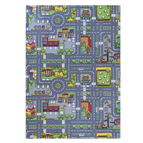 JynxtoyZeal Tapis Circuit Voiture Rectangular Anti Slip Rug Soft Cosy Rug Tapis en Velours Cristal Imprimé Colourful Area Rugs Idéal pour la Décoration et...